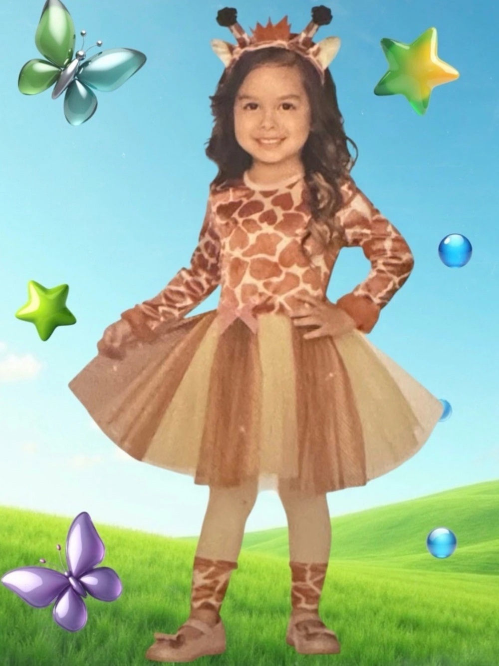Halloween Costume Little Giraffe Print Tutu Girls Size 2T